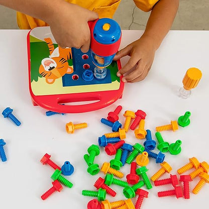 Educational Insights Design & Drill ABCs & 123s - Construction Toys & Toddler Tools, Kids Tool Set with Real Electric Drill Toy, Preschool Learning Activities, Building Kits and Gifts for Ages 3+ nirvanaguru