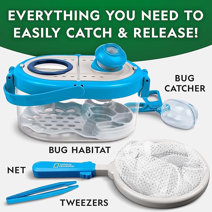 National Geographic Bug Catcher Kit for Kids - Kids Bug Habitat with Magnified Viewer, Bug Catcher, Tweezers & Learning Guide, Insect Habitat, Outdoor Toys, Kids Bug Catching Kit, Bug Box nirvanaguru