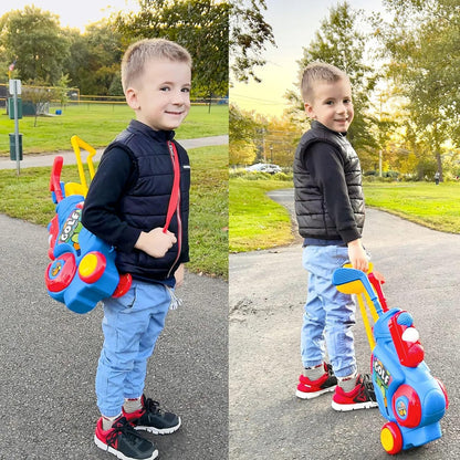 Liberry Toddler Golf Set with Putting Mat for 2 3 4 5 Years Old Boys Girls, Upgraded Kids Golf Cart with Unique Shoulder Strap Design, Indoor and Outdoor Golf Toys Nirvana Guru