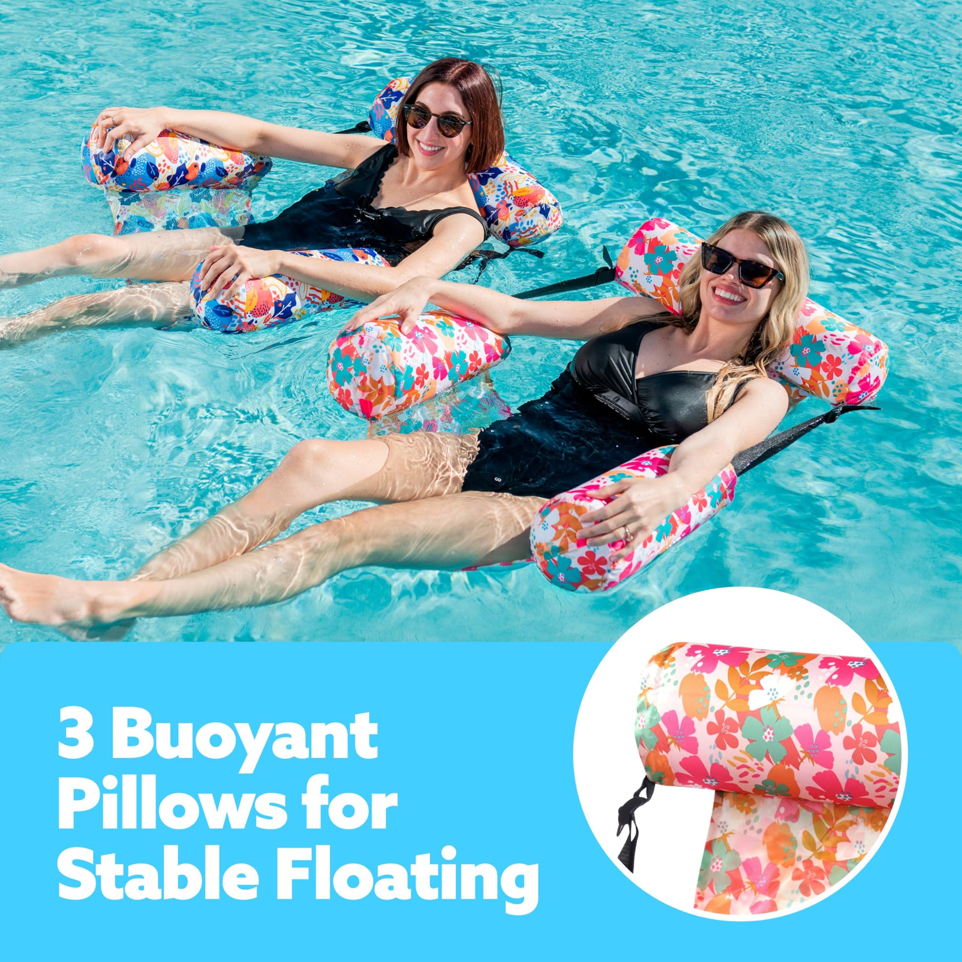 SLOOSH Inflatable Pool Floats Adult,2 Packs Floating Lounge Chairs,Blow up Pool Noodles for Adult Heavy Duty,Floating Chair for Party Summer Water Beach Lake Fun Nirvana Guru