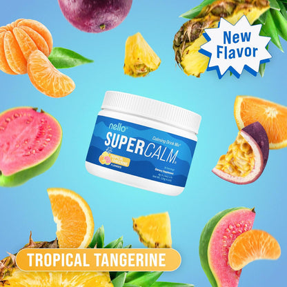 Supercalm Powdered Drink Mix, Raspberry Lemonade, L Theanine, Ksm-66 Ashwagandha, Magnesium Glycinate, Vitamin D 3, Supplements for Relaxation & Focus, No Sugar, Non GMO, On The Go, 20 Ct