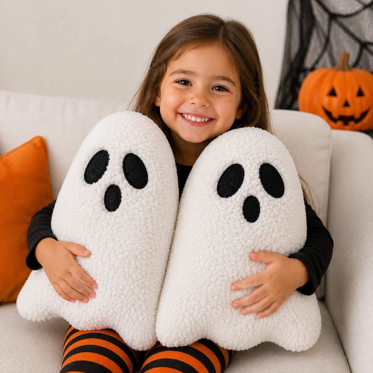 Ghost Pillow,Ghost Decor,Halloween Pillows Set of 2 White Cute Ghost Indoor Decorative Throw Pillow Ghost Plush Pillows for Halloween Decorative Home Sofa Bed Ghost Decor Cushion(11.8 Inch) Nirvana Guru