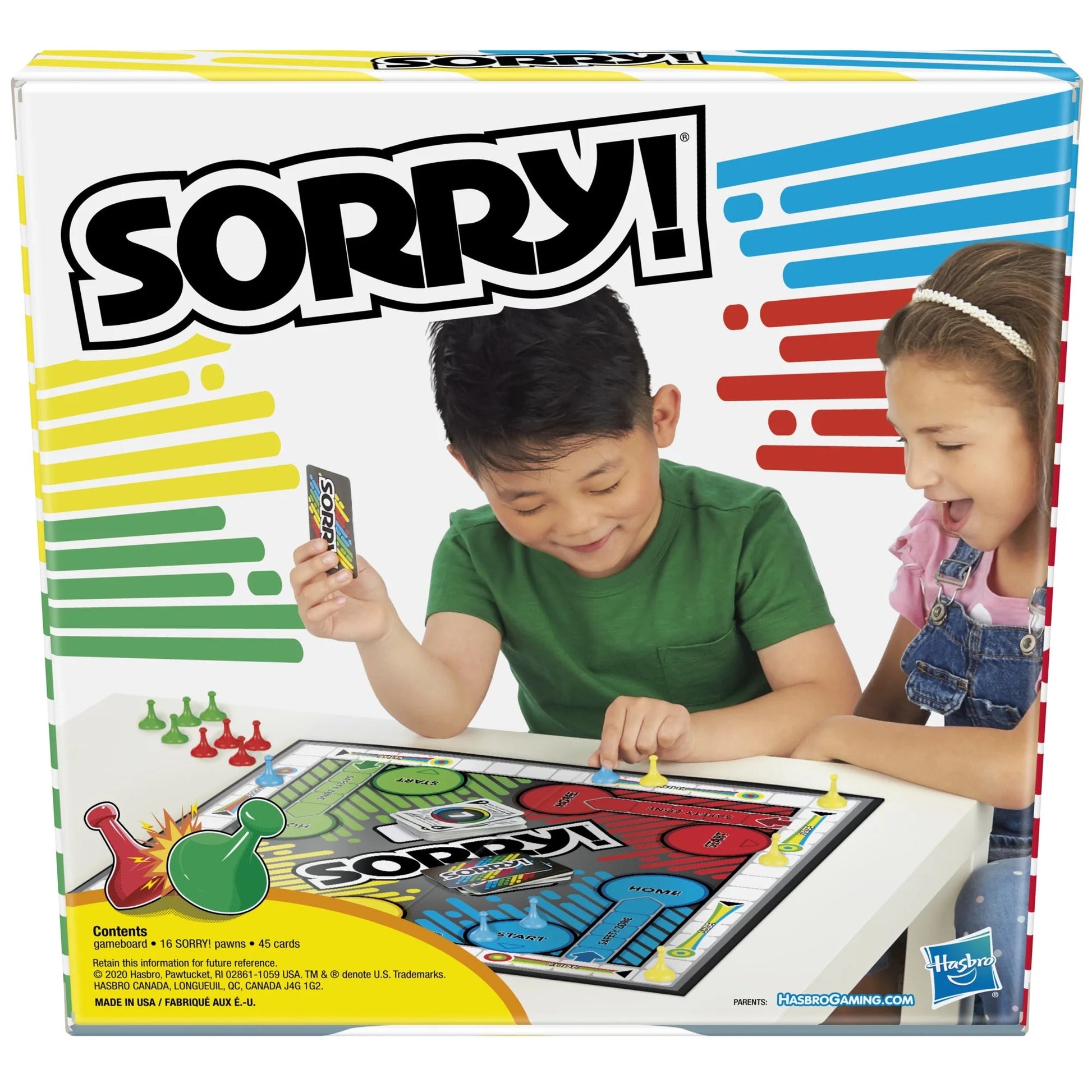 Sorry! Board Game for Kids, Classic Hasbro Board Game; Each Player Gets 4 Pawns, Teacher School Supplies, Ages 6+ nirvanaguru