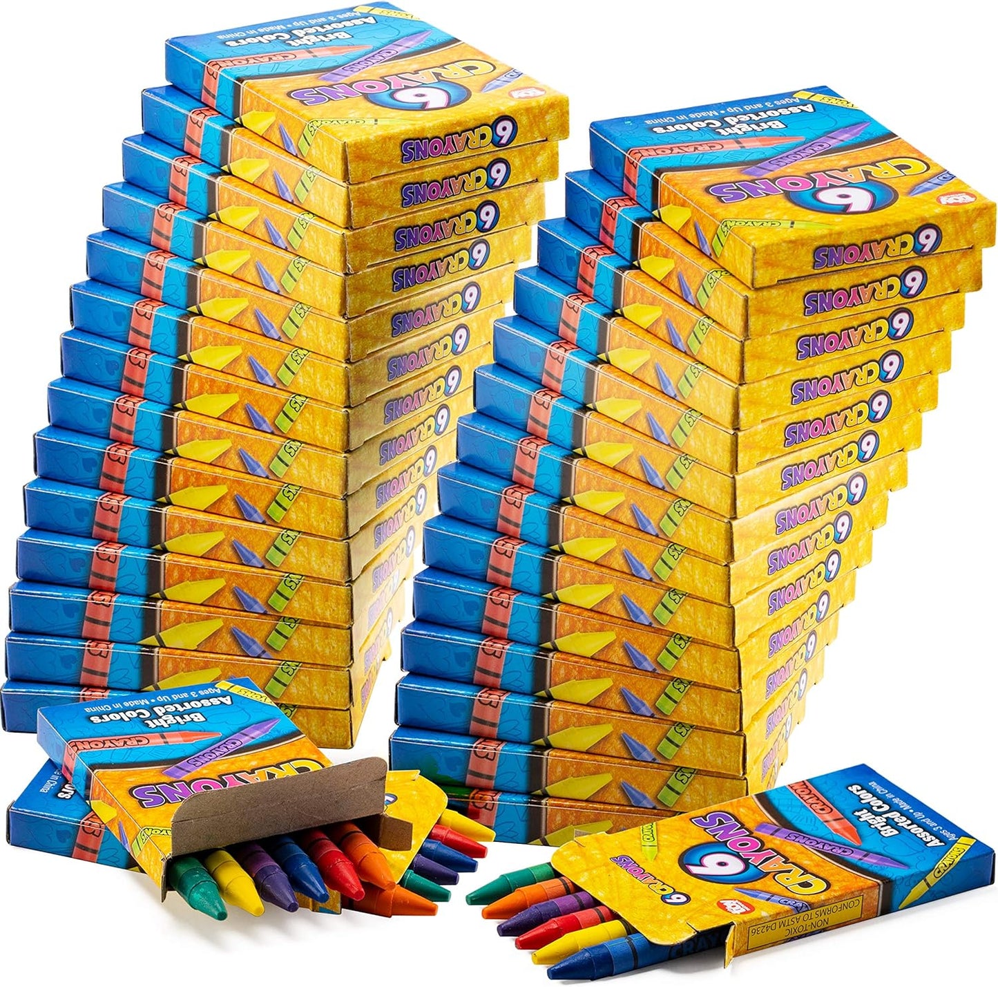 Bedwina Bulk Crayons - Case of 120, 6-Packs Total 720 Crayons Bulk School Supplies for Kids, Toddlers, Teachers, Restaurants & Classrooms, Nontoxic Travel, Party Favors, Goody Bags, Stocking Stuffers Nirvana Guru