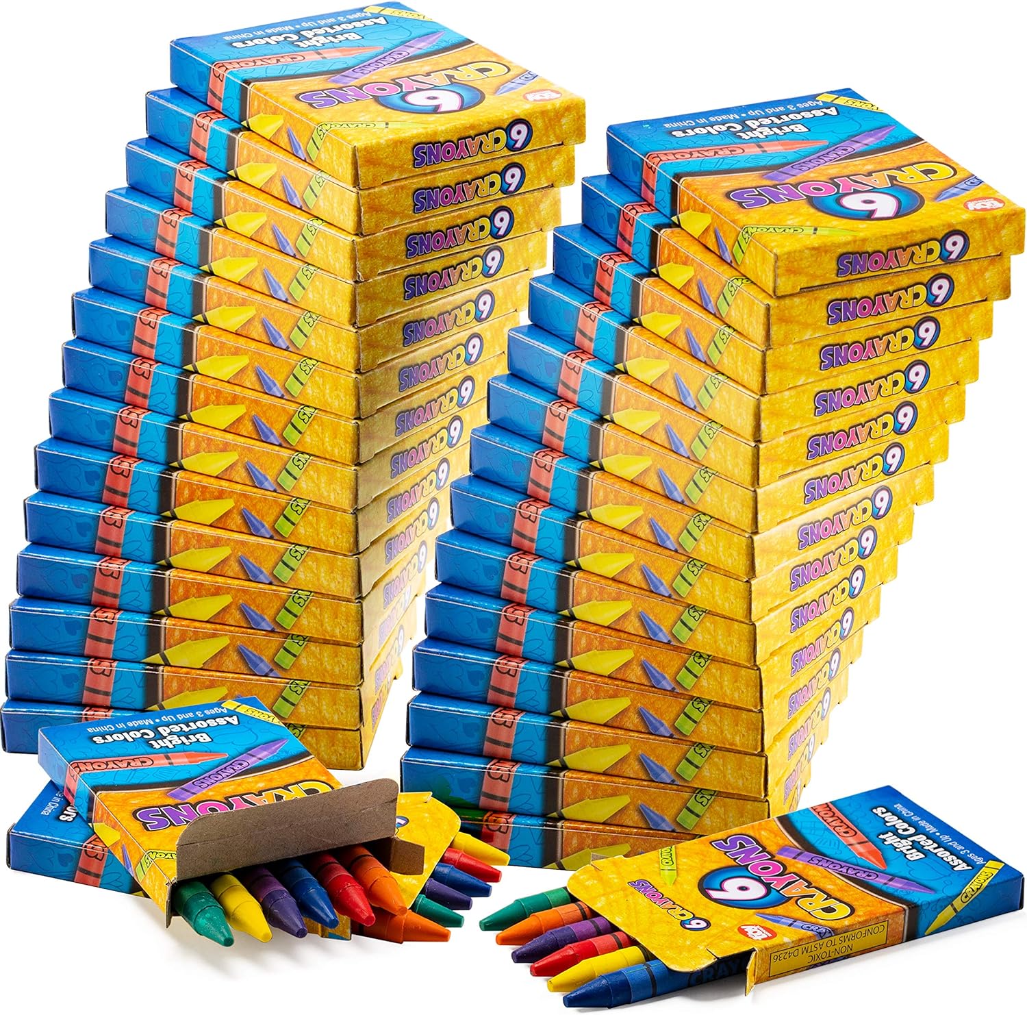 Bedwina Bulk Crayons - Case of 120, 6-Packs Total 720 Crayons Bulk School Supplies for Kids, Toddlers, Teachers, Restaurants & Classrooms, Nontoxic Travel, Party Favors, Goody Bags, Stocking Stuffers Nirvana Guru