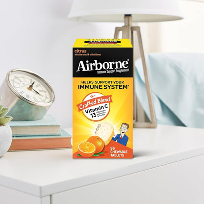 Airborne 1000mg Vitamin C Chewable Tablets with Zinc - Nirvana Guru