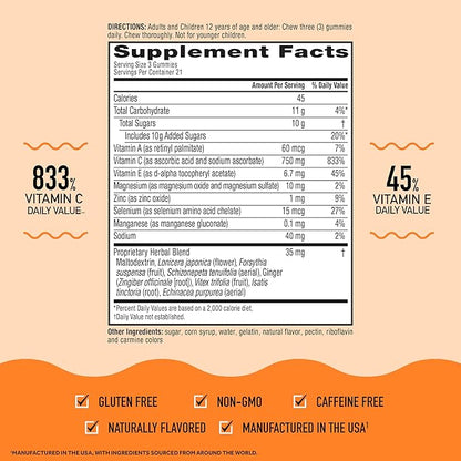 Airborne 750mg Vitamin C Gummies For Adults - Nirvana Guru