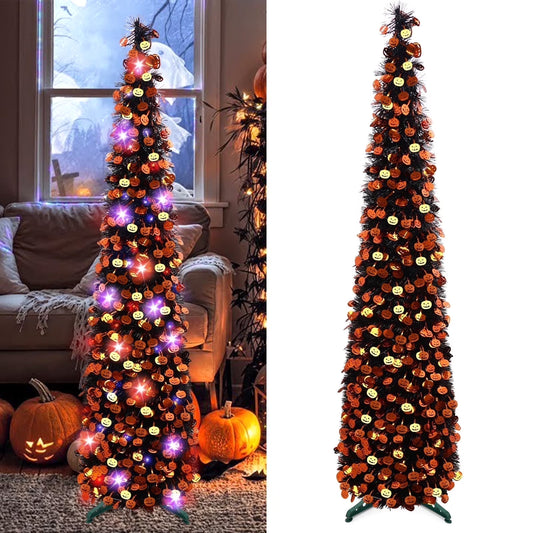 Ayieyill 5ft Halloween Tree Prelit, Pencil Pop up Tree with Light Halloween Decoration | Indoor | Black nirvanaguru