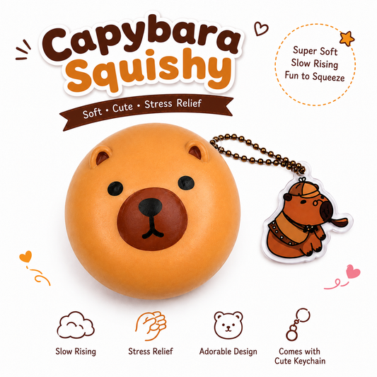 Glitter Capybara Squishies - Cute Capybara Animal Squeeze Balls - Anxiety Relief Fidget Squishies Nirvana Guru