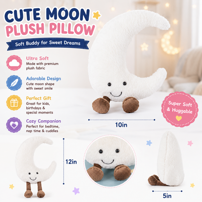 Sun and Moon Plush - Smiling Fun Filled Sun Pillow - 12" Moon and Sunshine Animal Pillow Soft Plush Toy for Children's Birthday Gift (2PCS) Nirvana Guru