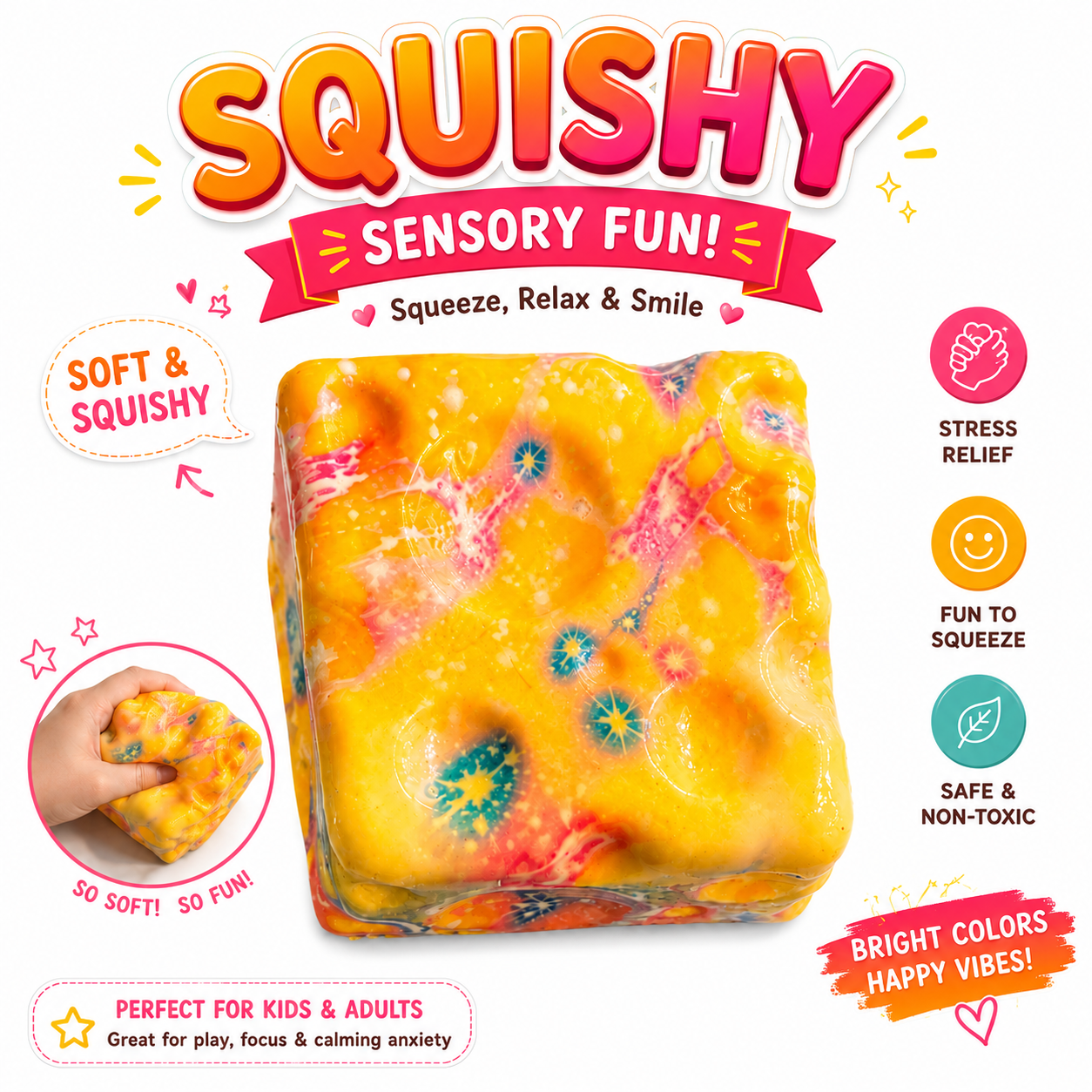 Squishy Cube Toy - 12 Pcs Set - Slow Rising Sensory Fidget Cube - Soft Stress Relief Squeeze Toy for Kids and Adults Nirvana Guru