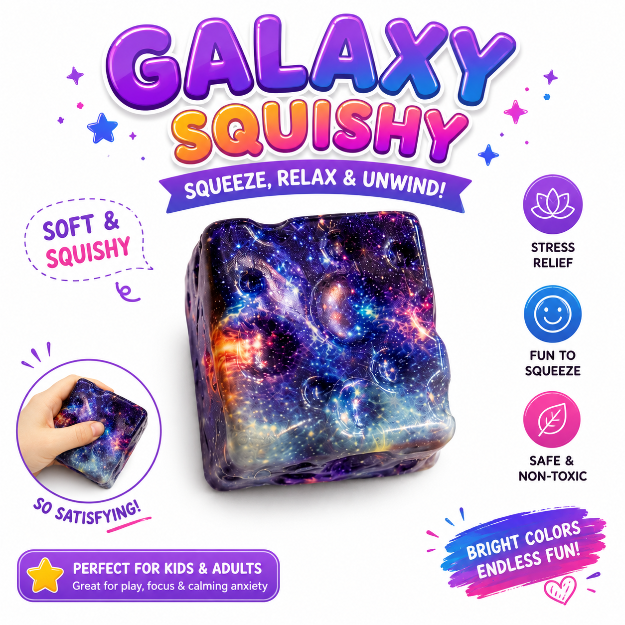 Squishy Cube Toy - 12 Pcs Set - Slow Rising Sensory Fidget Cube - Soft Stress Relief Squeeze Toy for Kids and Adults Nirvana Guru
