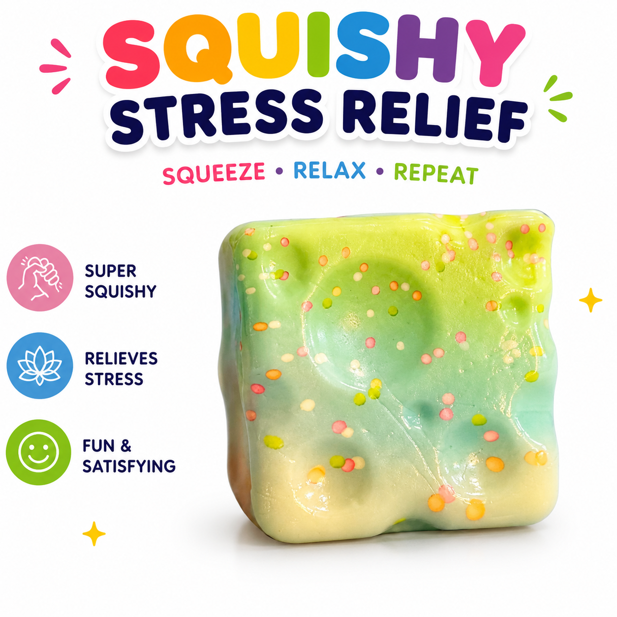 Squishy Cube Toy - 12 Pcs Set - Slow Rising Sensory Fidget Cube - Soft Stress Relief Squeeze Toy for Kids and Adults Nirvana Guru