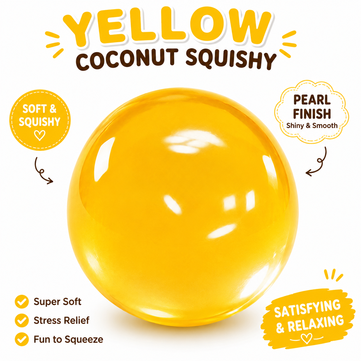 Coconut Oil Squishy - Coconut Oil Slow Rising Squeeze Stress Ball Clear Jelly Bubblegum Texture Coconut Oil Squishy Toy nirvanaguru