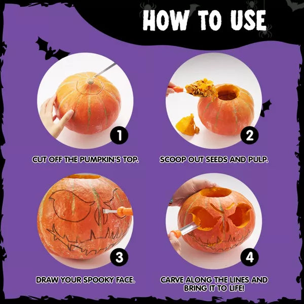 Joyfy 12 Pcs Halloween Pumpkin Carving Kit with Handbag, 12 Stainless Steel Double-sided Sculpting Tools for DIY Kids Party Decor Craft Supplies Nirvana Guru