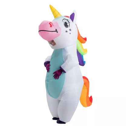 Joyfy Halloween Unicorn Inflatable Costume Family Unicorn Inflatable Blow Up Costume for Halloween Dress up Party nirvanaguru