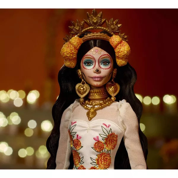 Barbie Signature Día De Muertos 2025 Collectible Doll in Ruffled Cream Gown nirvanaguru