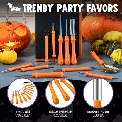 Joyfy 12 Pcs Halloween Pumpkin Carving Kit with Handbag, 12 Stainless Steel Double-sided Sculpting Tools for DIY Kids Party Decor Craft Supplies Nirvana Guru