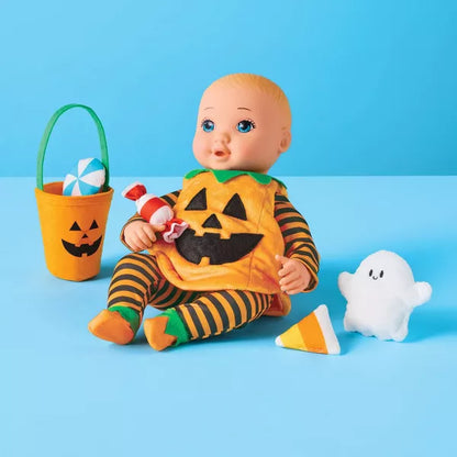 14" Baby Doll Halloween Pumpkin Outfit - Gigglescape™ Nirvana Guru