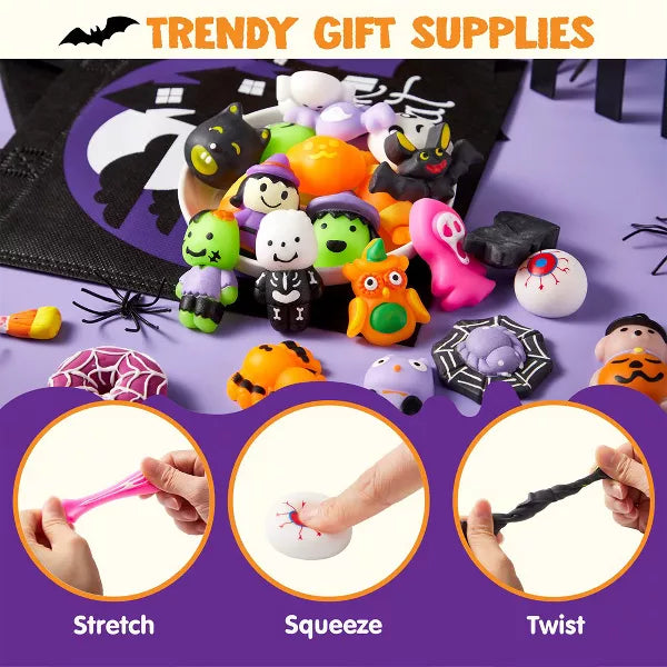 Joyfy 24/100Pcs Halloween Squishy Toys Kits Halloween Party Favors Trick-or-Treat Goodie Bag Filler Boys & Girls Birthday Gifts School Classroom Prize nirvanaguru
