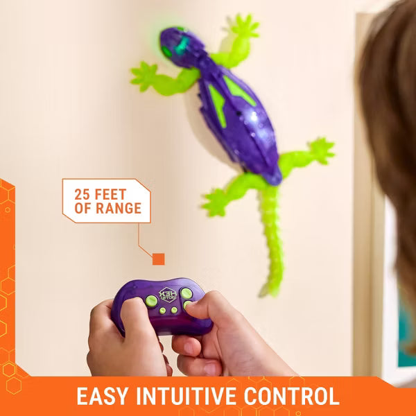 HEX BOTS Wall Crawler Gecko Glow in the Dark, Rechargeable Remote Control Robot Kids Toys, Climbs up Walls for Prank Toys & Games, RC Robot Toys for Boys & Girls Ages 4 & Up Nirvana Guru