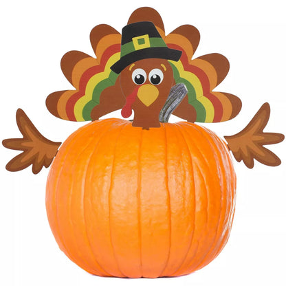 Decorae Halloween Pumpkin Decorating Kit, Turkey Set, 4 Reusable Metal Accessories for Fall Pumpkin Face Decorating w/ Turkey Body Parts Nirvana Guru