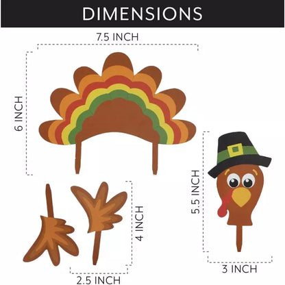 Decorae Halloween Pumpkin Decorating Kit, Turkey Set, 4 Reusable Metal Accessories for Fall Pumpkin Face Decorating w/ Turkey Body Parts Nirvana Guru