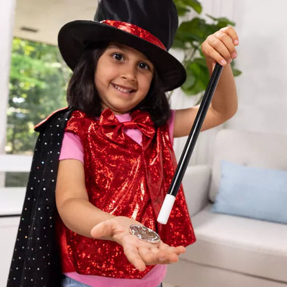 Melissa & Doug Magician Role Play Costume Set - Includes Hat, Cape, Wand, Magic Tricks nirvanaguru