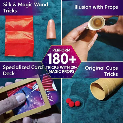 Klever Kits 180+ Magic Set for Kids 6+, Magic Trick Kit with Step-by-Step Video Lessons, Ideal Magic Toys Birthday Christmas Gift for Young Magicians nirvanaguru
