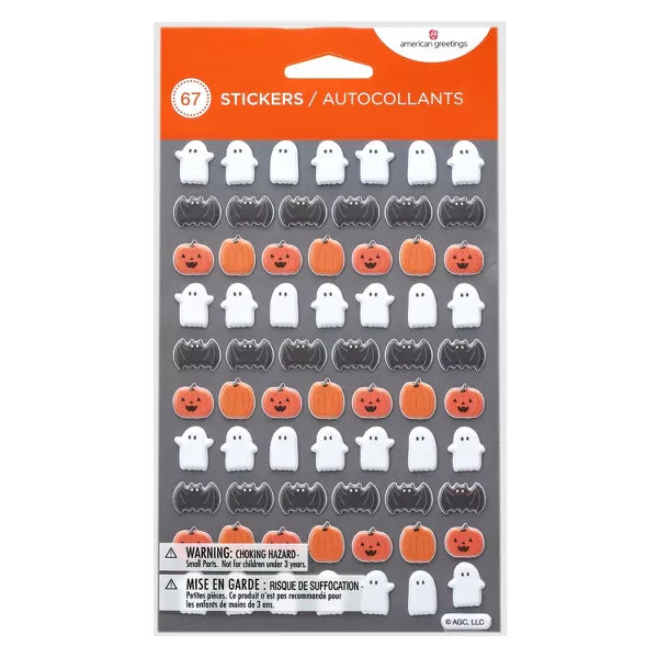 134ct Halloween 3D Puffy Stickers Pumpkins and Bats Nirvana Guru