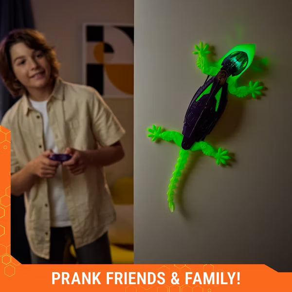 HEX BOTS Wall Crawler Gecko Glow in the Dark, Rechargeable Remote Control Robot Kids Toys, Climbs up Walls for Prank Toys & Games, RC Robot Toys for Boys & Girls Ages 4 & Up Nirvana Guru