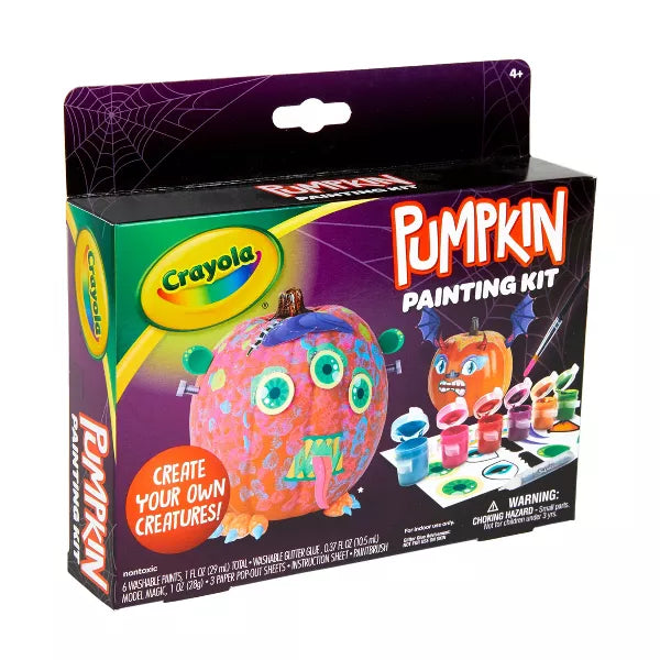 Crayola Pumpkin Painting Kit Monster: Halloween Decor DIY Art Set for Kids, Includes Paint, Brush & Glitter Glue, Ages 4+ Nirvana Guru