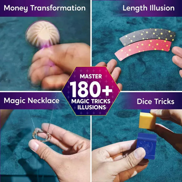 Klever Kits 180+ Magic Set for Kids 6+, Magic Trick Kit with Step-by-Step Video Lessons, Ideal Magic Toys Birthday Christmas Gift for Young Magicians nirvanaguru