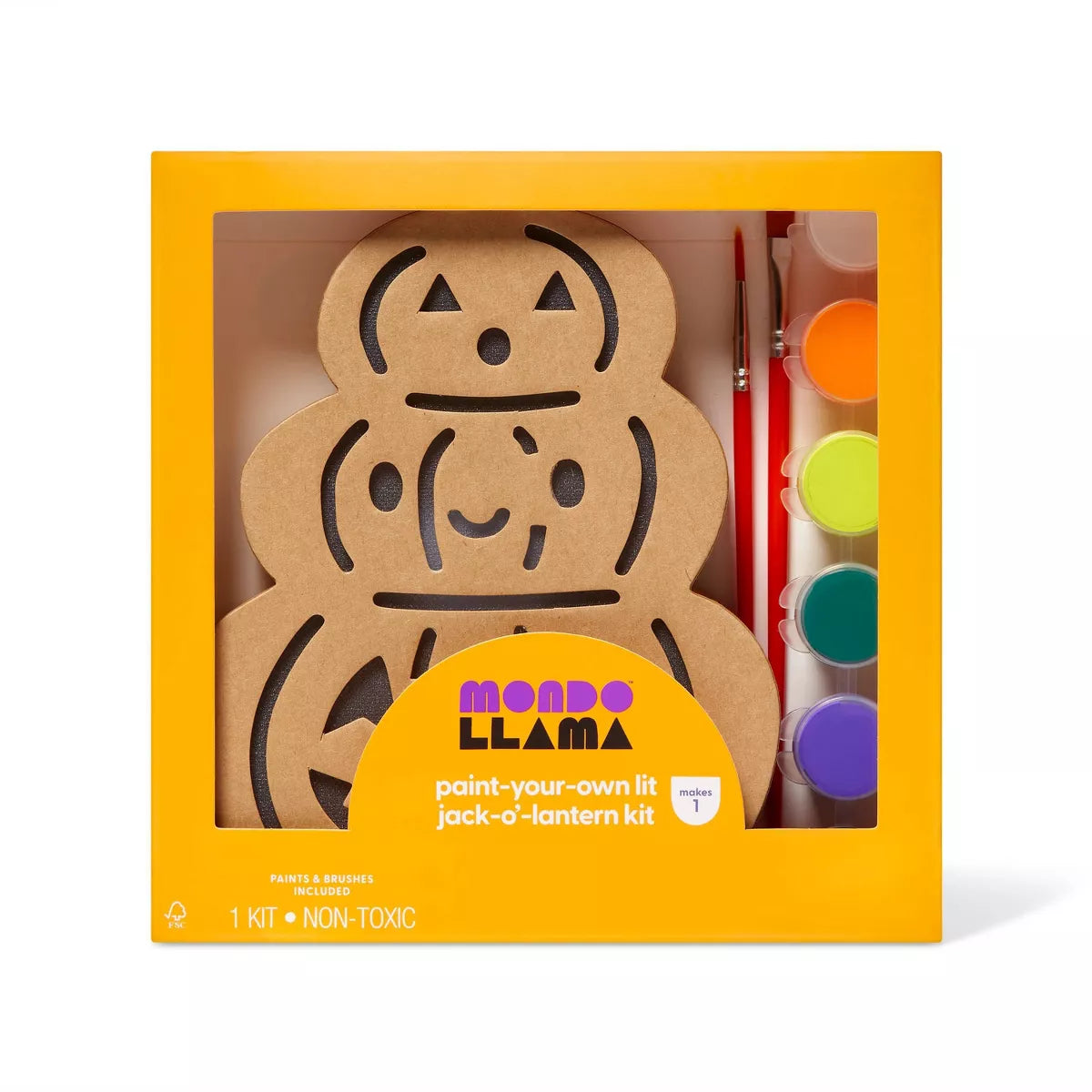 Halloween Craft Lit Paperboard Pumpkins Painting Kit - Mondo Llama™ Nirvana Guru