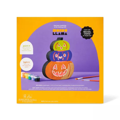 Halloween Craft Lit Paperboard Pumpkins Painting Kit - Mondo Llama™ Nirvana Guru