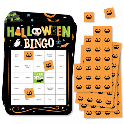 Big Dot of Happiness Jack-O'-Lantern Halloween - Bingo Cards and Markers - Kids Halloween Party Bingo Game - Set of 18 nirvanaguru