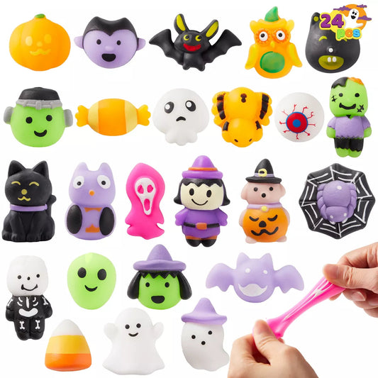 Joyfy 24/100Pcs Halloween Squishy Toys Kits Halloween Party Favors Trick-or-Treat Goodie Bag Filler Boys & Girls Birthday Gifts School Classroom Prize nirvanaguru