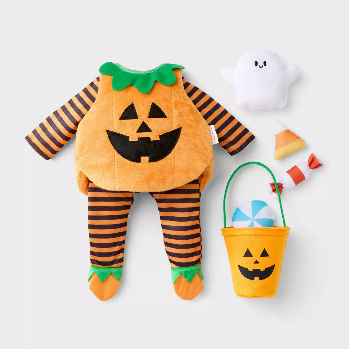 14" Baby Doll Halloween Pumpkin Outfit - Gigglescape™ Nirvana Guru