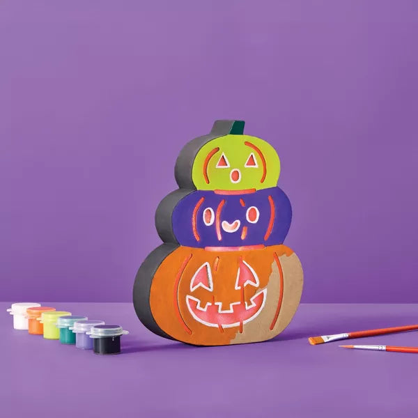 Halloween Craft Lit Paperboard Pumpkins Painting Kit - Mondo Llama™ Nirvana Guru