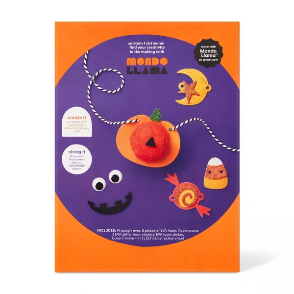 Halloween Pom Characters Garland Craft Kit - Mondo Llama™ Nirvana Guru