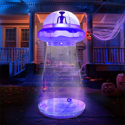Joyfy 9 FT Halloween Inflatable Outdoor Decoration, Inflatable Purple UFO with Built-in LEDs for Halloween Party Yard Garden Lawn Outside Decoration nirvanaguru
