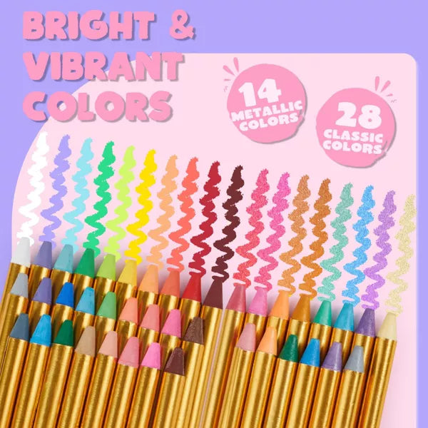 Joyfy Halloween Party Favors 42 PCS Non-toxic Face Body Paint Crayons Kit for Kids Toddlers With 14 Metallic Colors Birthday Makeup & Festivals Gifts Nirvana Guru