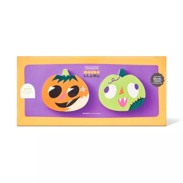 2ct Halloween Craft Wood Pumpkins - Mondo Llama™ Nirvana Guru