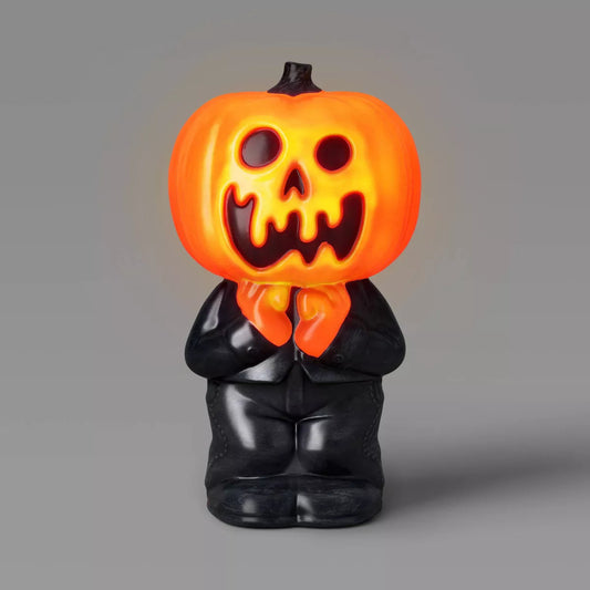 12.2-Inch Scared Jack Lit Blow Mold Halloween Decoration – Orange Pumpkin Prop by Hyde and EEK! Boutique nirvanaguru