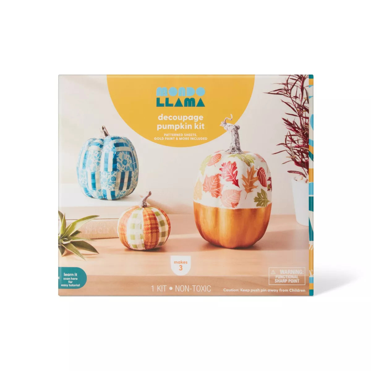 3ct Halloween Craft Decoupage Pumpkin Decorating Kit - Mondo Llama™ Nirvana Guru