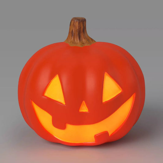 9-Inch Lit Pumpkin Jack Halloween Decoration with Timer – Light-Up Jack-o’-Lantern Prop by Hyde and EEK! Boutique™ nirvanaguru