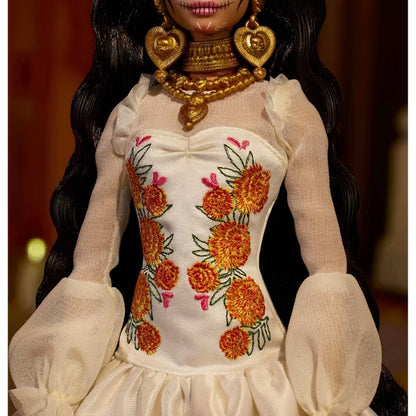 Barbie Signature Día De Muertos 2025 Collectible Doll in Ruffled Cream Gown nirvanaguru