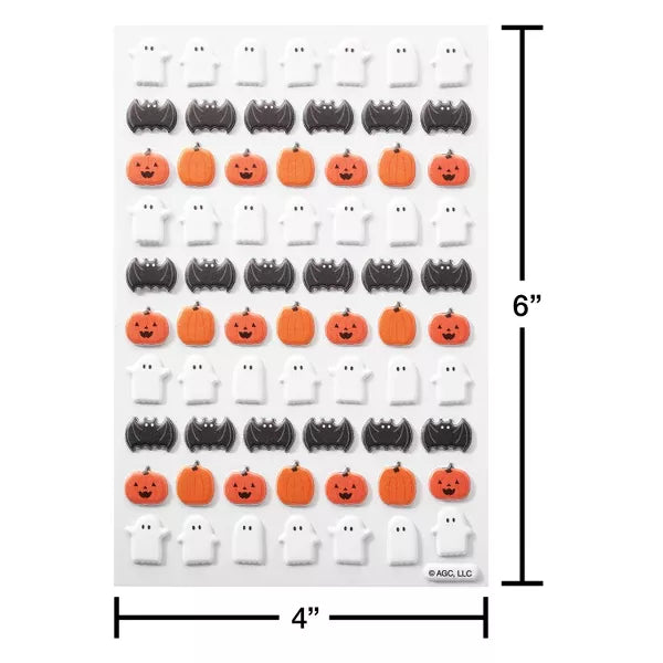 134ct Halloween 3D Puffy Stickers Pumpkins and Bats Nirvana Guru