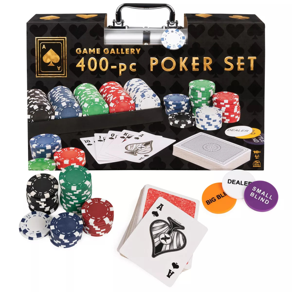 Game Gallery Poker Set with Professional Weight Poker Chips 400pc nirvanaguru