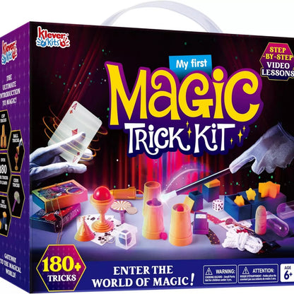 Klever Kits 180+ Magic Set for Kids 6+, Magic Trick Kit with Step-by-Step Video Lessons, Ideal Magic Toys Birthday Christmas Gift for Young Magicians nirvanaguru